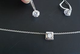 Schmuck Set: Silber Ohrringe und Anhänger / Neu