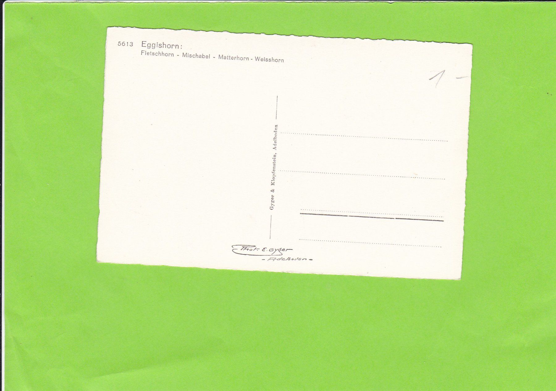 Cartes postales: Eggishorn, E. Gyger – D'occasion à St. Peterzell par neckertal 1