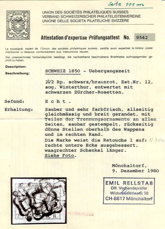 Tutti i francobolli: WINTERTHUR mit Abart – Usato da Heerbrugg venduto da Swissphila 3