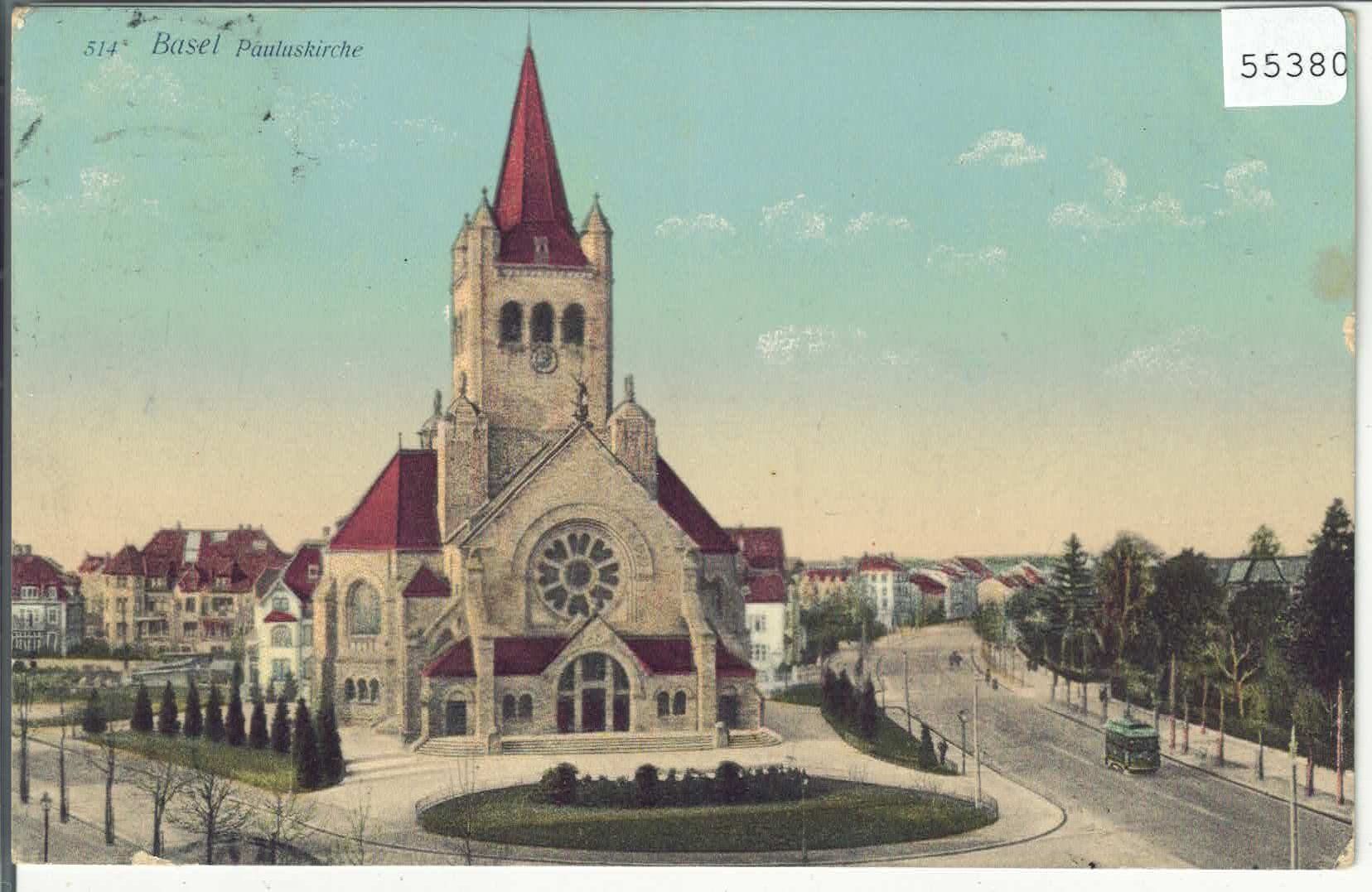 Cartes postales: Basel - Pauluskirche mit Tram – D'occasion à Ettingen par Kartenplanet