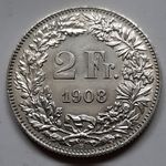 2 Franken 1908 Silber Unzirkuliert-10.07g. 2Fr. - Ag.0835