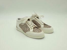 Jimmy Choo Miami White Champagne Glitter – EU 36 – Weiss/Cha
