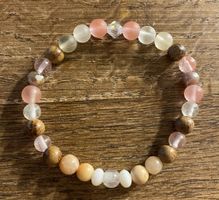 🩷🤍🤎Armband Tigerskin, Sonnenstein & Sandelholz