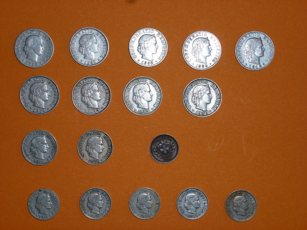 CH-Münzen, Lot mit 1 Rp. 5 Rp. 10 Rp. 20 Rappen, div Jahrg. 1