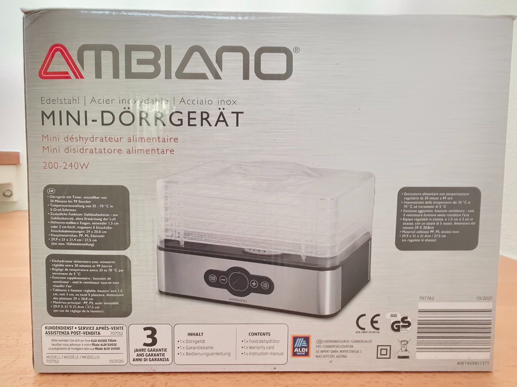 Ambiano Elettrodomestici da cucina: Dörrgerät Ambiano, mit Timer, neuwertig – Usato da Waltenschwil venduto da Frederik0 1
