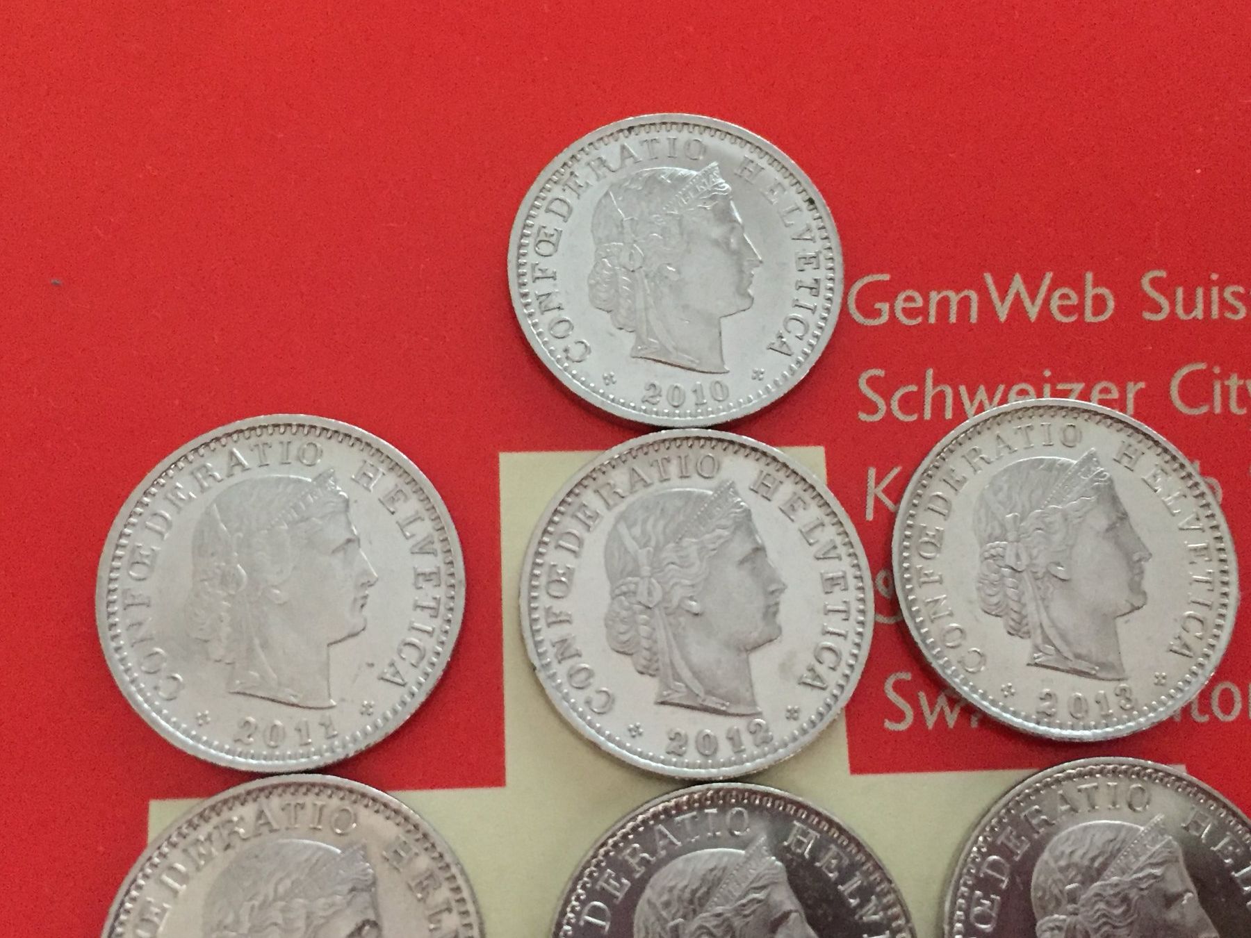 Alle Münzen: 20 Rappen  2010 -19 komplett – Gebraucht aus Elsau von herbybay 1