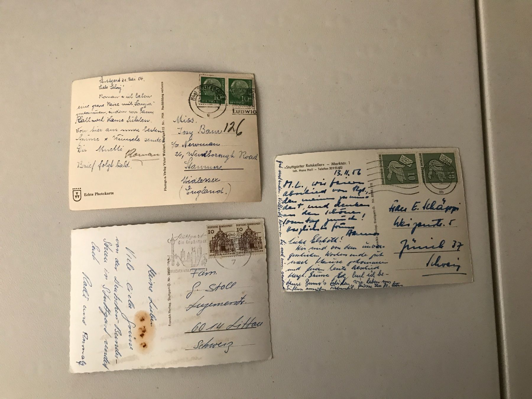 Cartoline postali: 3 Ansichtskarten Stuttgart (3000-64) – Usato da St.Gallen venduto da Bigdisch 1
