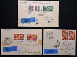 Lot 3x 1. Flugpost Briefe