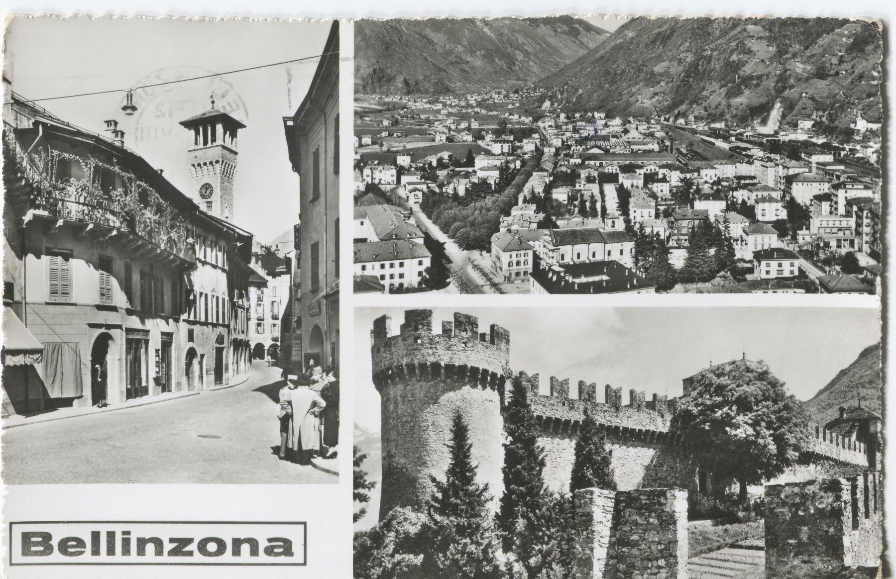 Cartoline postali: Bellinzona 3 vedute 1957 – Usato da coglio venduto da Tascia1