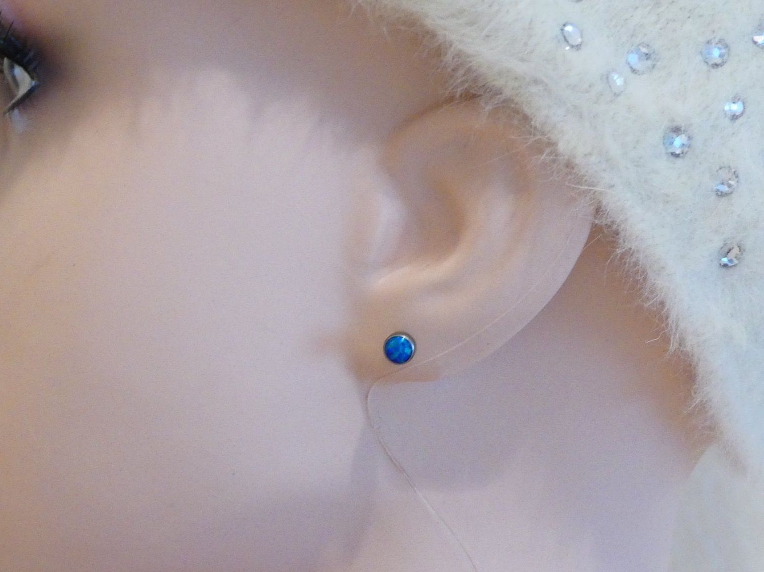 Orecchini pendenti & Orecchini a lobo: Ohrstecker aus Titanium mit Opal – Nuovo e nell'imballaggio originale da Matten b. Interlaken venduto da kero71 2