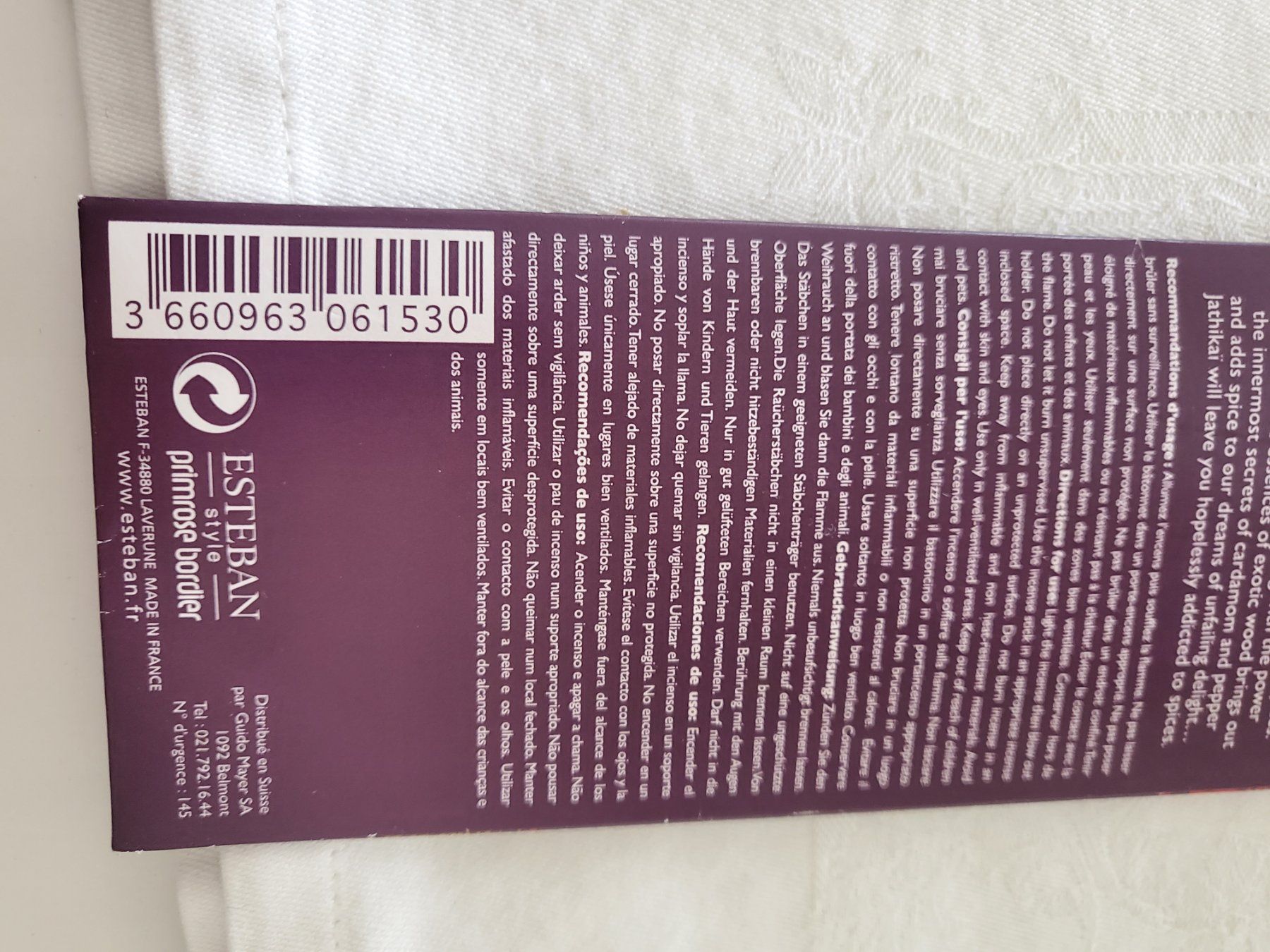 Deodoranti per ambiente: 20 Räucher Duftstäbchen Esteban Paris Jatikai Lufterfrischer – Nuovo e nell'imballaggio originale da Unterägeri venduto da ani_pn8n 3
