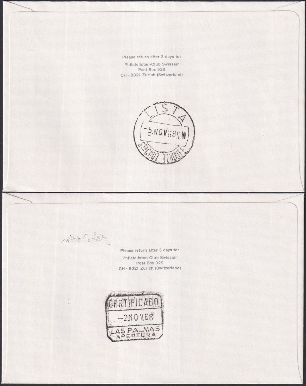 Alle Briefmarken: 8 SWISSAIR-Briefe, günstig. – Gebraucht aus Sursee von Luzernerraute 3