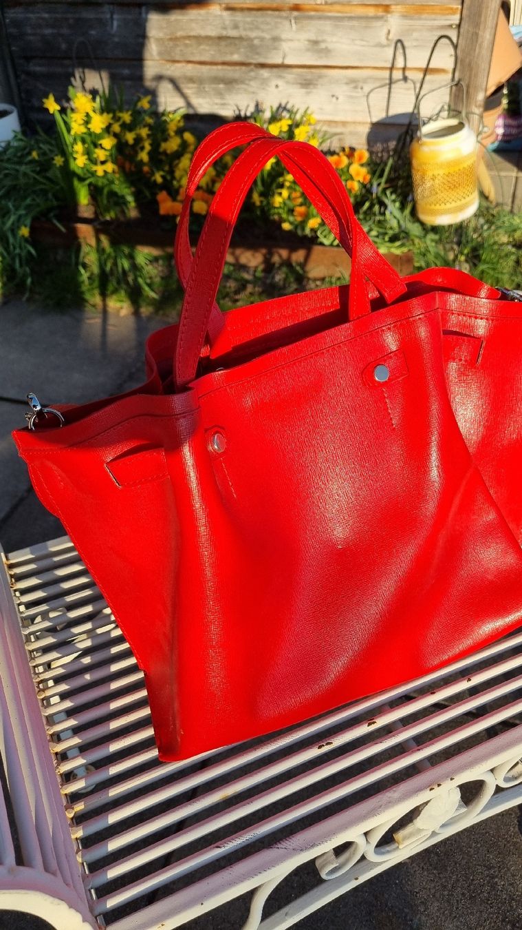 Borse da donna: Sac à main rouge rigide – Usato da Corbeyrier venduto da Lalaland99