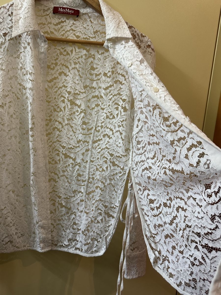Max Mara Camicette: Max Mara Bluse, weiss, Spitze, XS – Usato da Stäfa venduto da buecher10 1