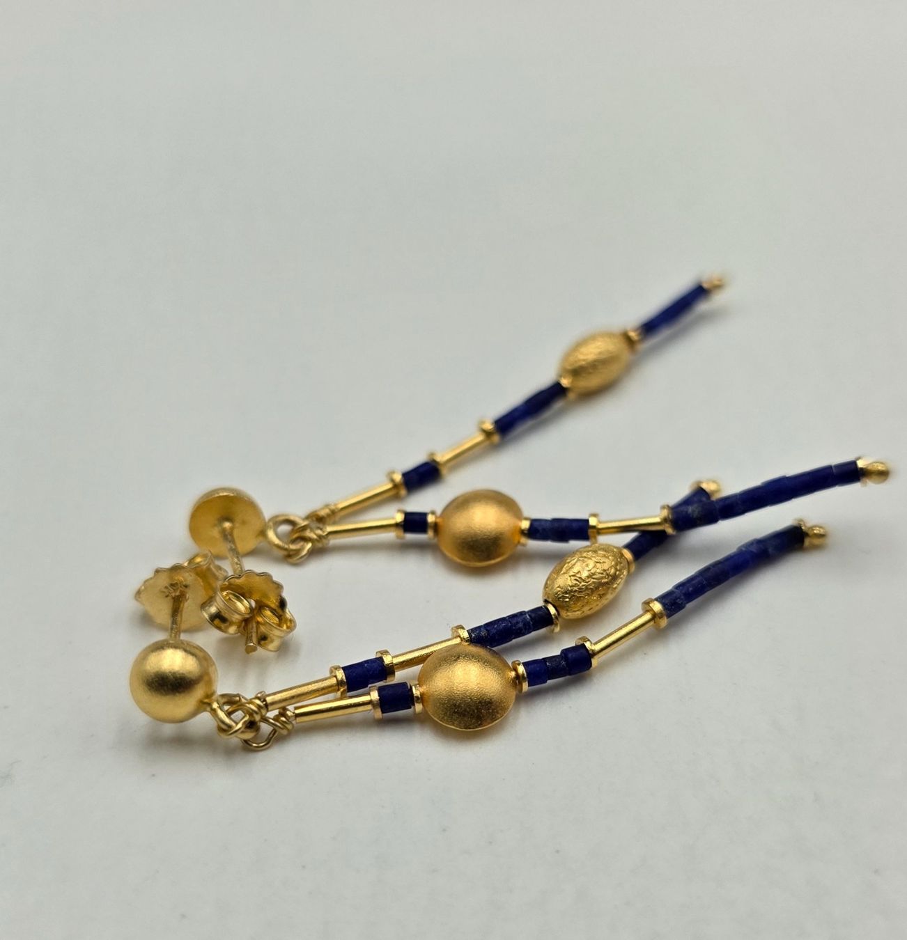 Orecchini pendenti & Orecchini a lobo: Gold 585 Ohrstecker mit Lapislazuli – Usato da Wald ZH venduto da Dasilver 9