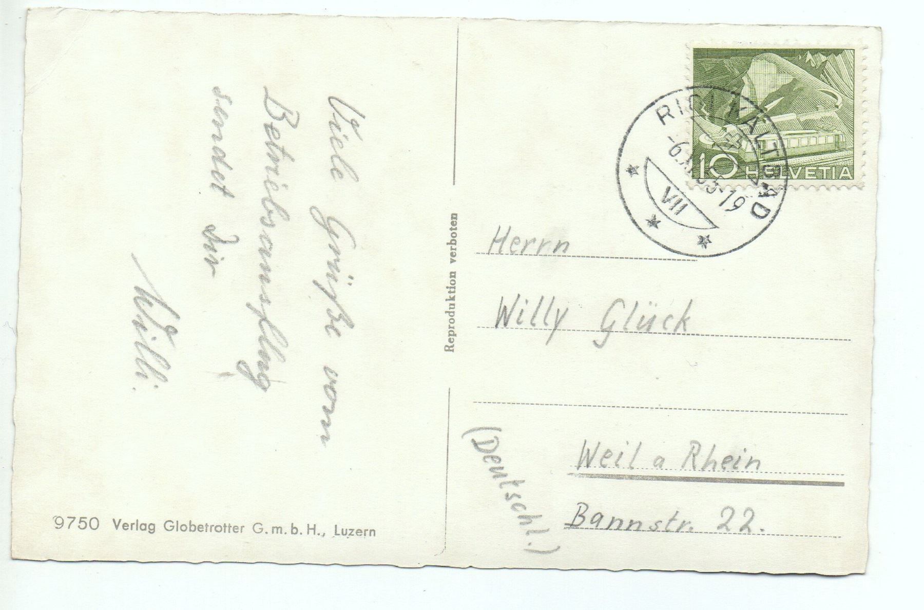 Cartoline postali: RIGI-STAFFEL mit Kulm RIGI-BAHN – Usato da Jona venduto da philajona 1