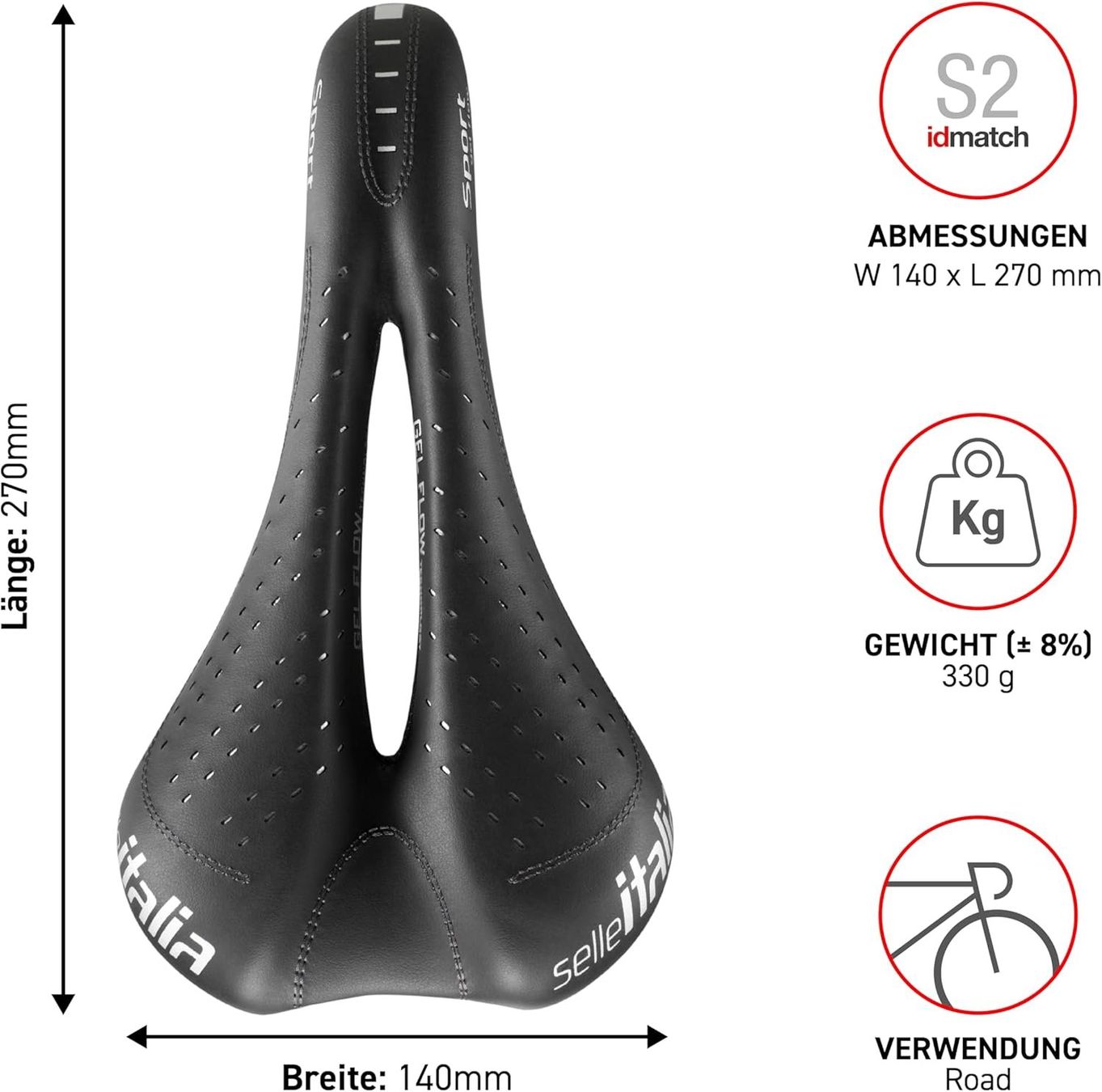 Selle Italia Pezzi di ricambio: Selle Italia Sport Gel Flow – Nuovo (secondo la descrizione) da Zug venduto da jpawlo