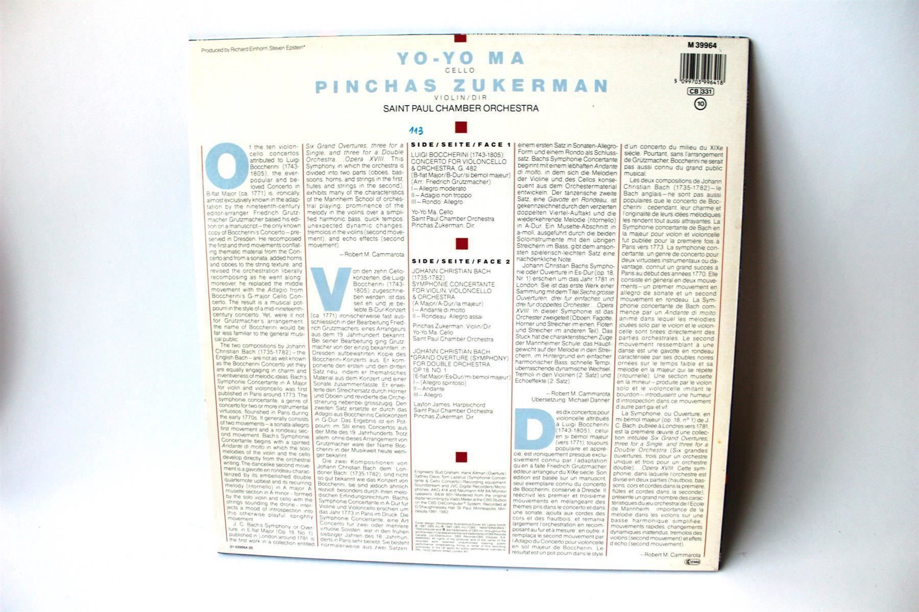 CDs: YO-YO MA: Boccherini und Bach – Gebraucht aus Bern von kultiges 3