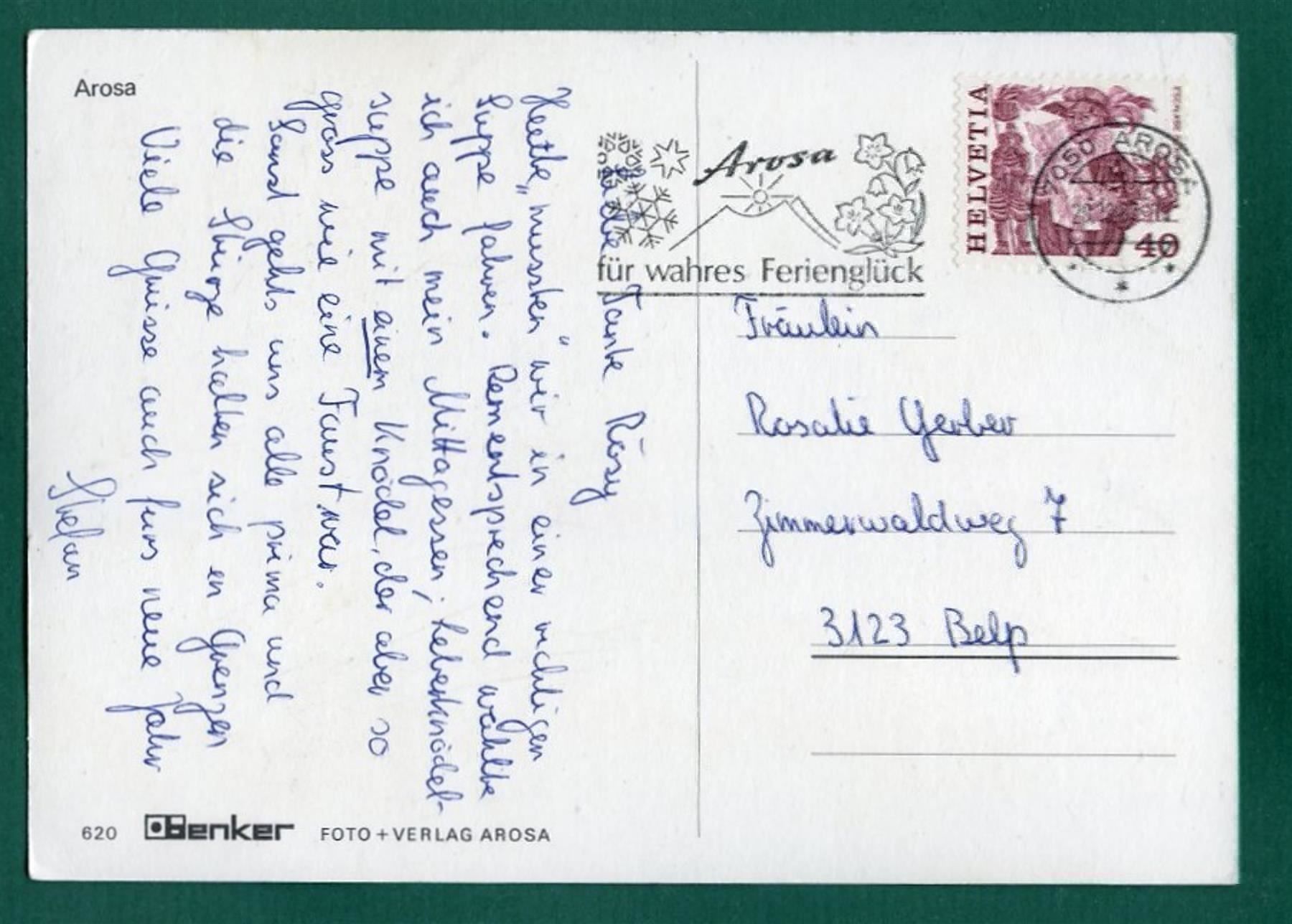 Cartoline postali: Arosa, 9 Ansichten, 1987, gelaufen, Grossformat – Usato da Sargans venduto da Hausi1951 1