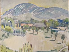 Aquarell / Landschaft von RUTH STAUFFER / BERN    (ID B5920)