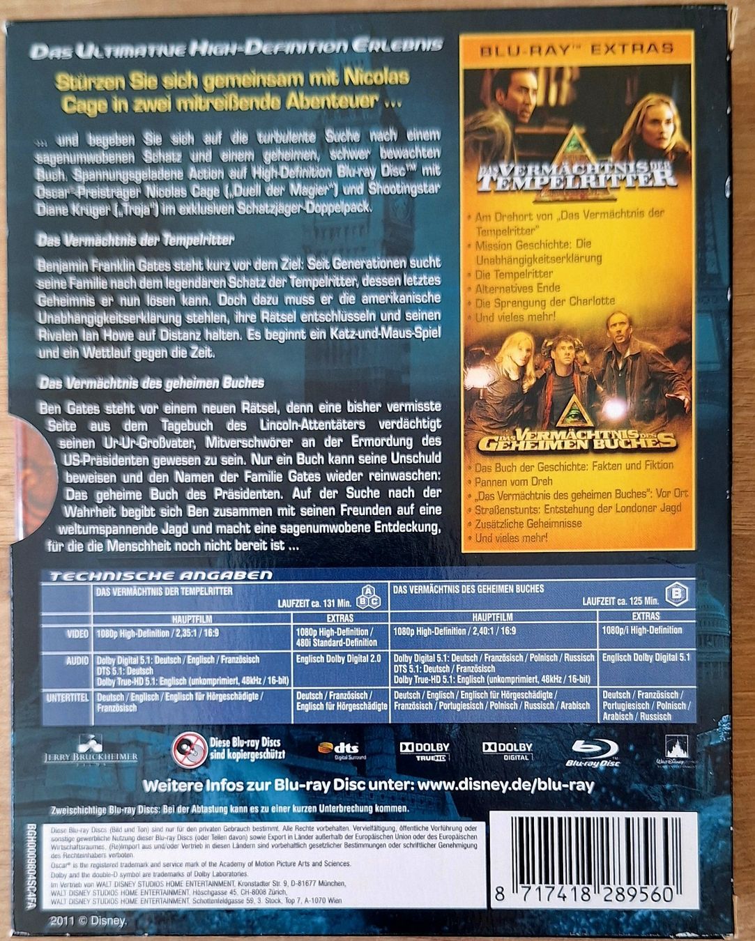 Alle DVDs: Schatzjäger Doppelpack Blu-ray Nicolas Cage – Gebraucht aus Schaffhausen von Jerry711 1