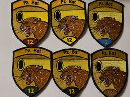 Panzer Badge 6x Abzeichen Pz Bat 12