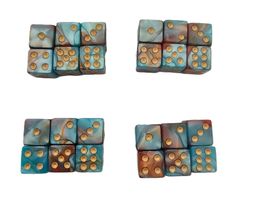 6 schöne Marmorierte Würfel NEU ca. 1x1x1cm