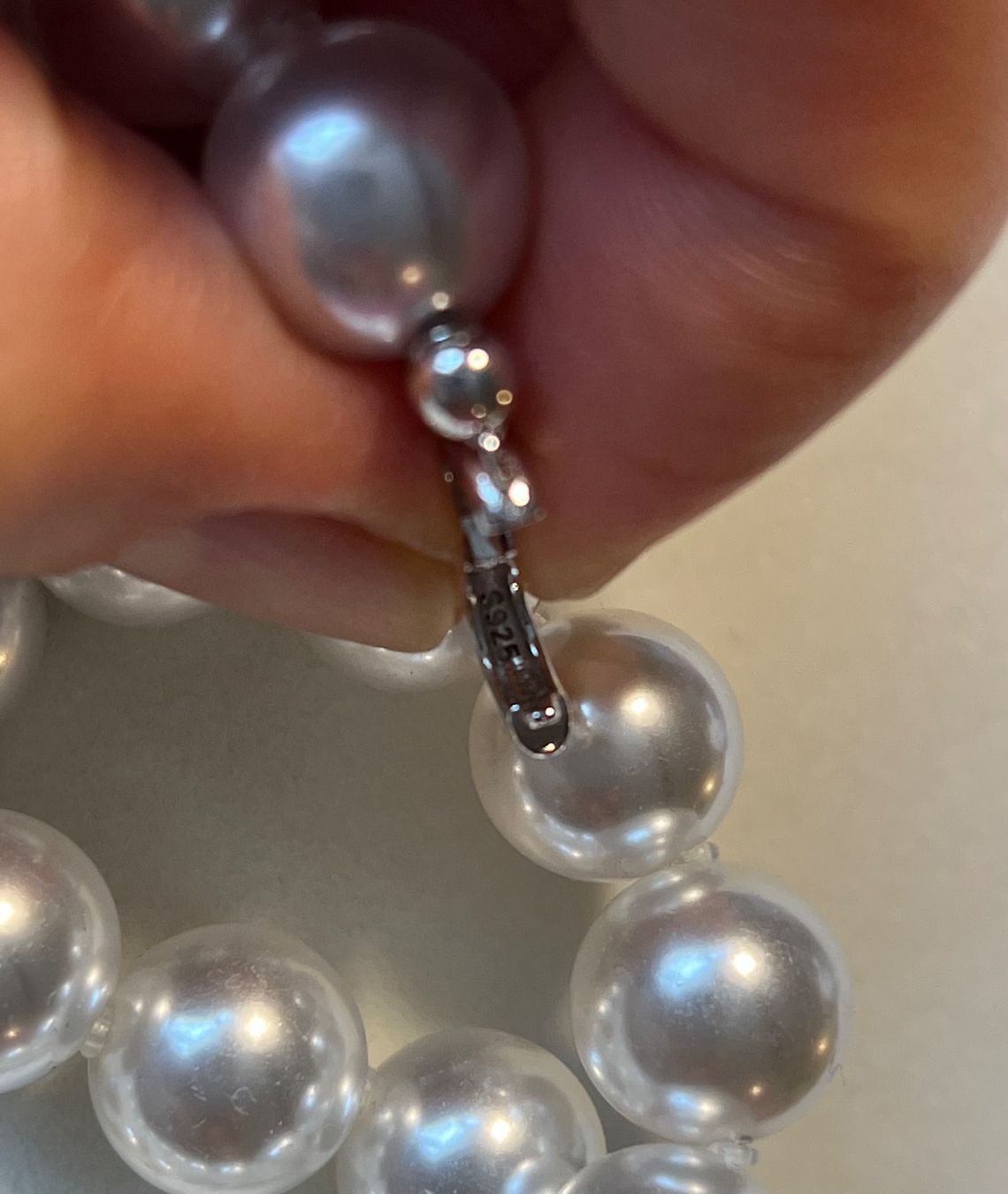 Catenine: Halskette mit Perlmuttperlen 12 mm 45 cm Silber 925 – Nuovo (secondo la descrizione) da Bern venduto da Steinfieber 4