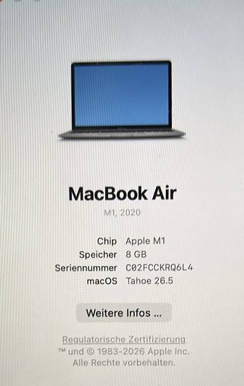 Apple Notebooks: Apple MacBook Air M1 (2020) – Gebraucht aus Hölstein von lucava92 1