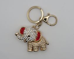 Schlüsselanhänger - ELEFÄNTLI - mit Glitzersteinen
