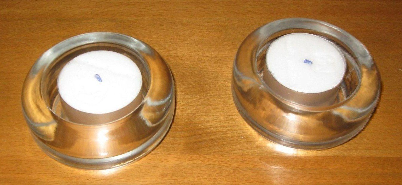 Kerzenständer: 2 Glas Teelicht Kerzenleuchter Kerzenständer – Gebraucht aus Flüelen von Diversicum-Shop