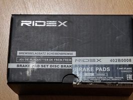 RIDEX 402B0008 Bremsbeläge hinten NEU – 4 Stück / Achssatz