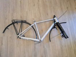 Gravelbike Rahmenset (Alu Roh-Optik, Carbon-Gabel), 2025