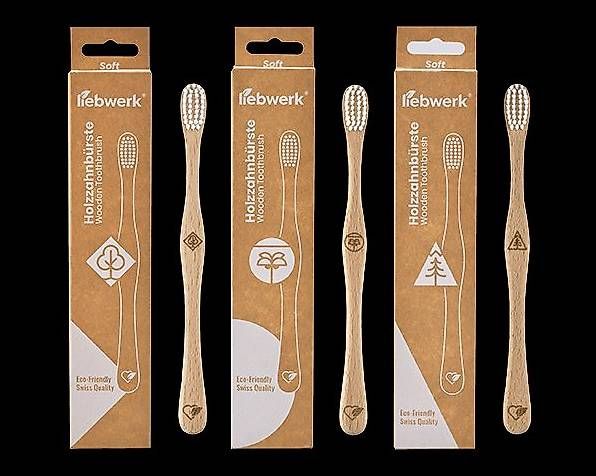 Cura dei denti: DESTOCK: Brosse à dents en bois SOFT – Usato da Ecuvillens venduto da Manddariine 1