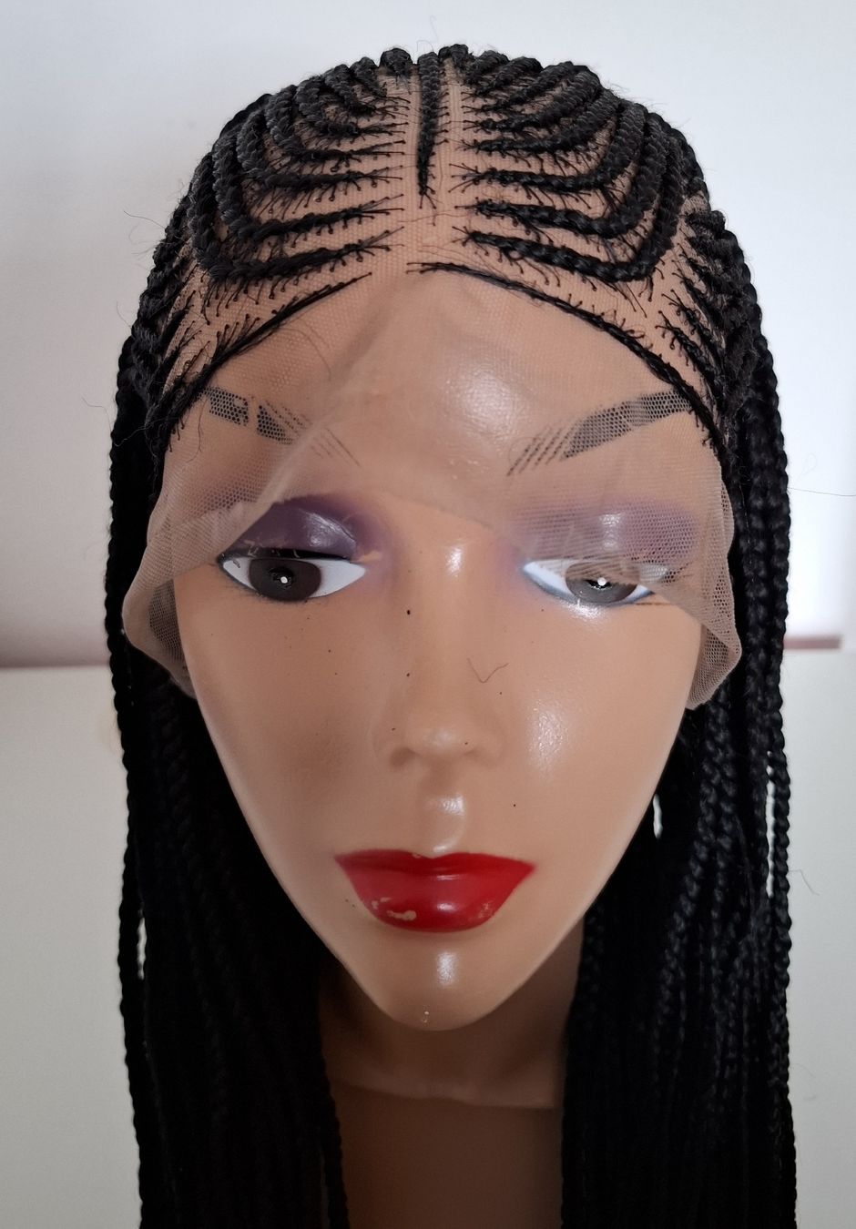 Parrucche: Long Black Braided Wig | Cornrow Style | Lace Front | Handma – Nuovo (secondo la descrizione) da Lausanne venduto da usa_xd5k 1