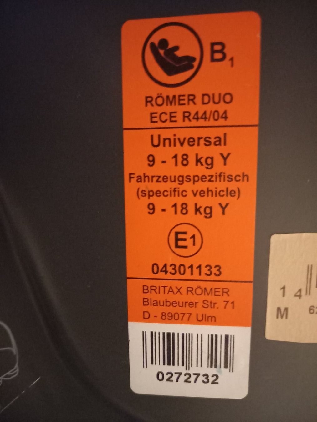 Britax Römer Seggiolini per auto: Kindersitz: Römer duo ece r44/04 – Usato da Bronschhofen venduto da ClauBern 3