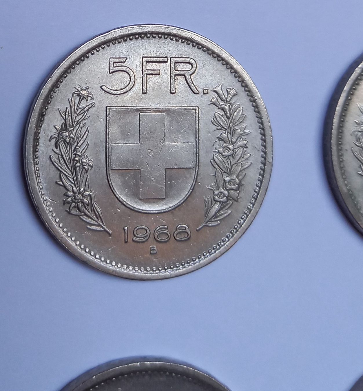 Tutti le monete: 5 FRANKEN - Schweizer Münzen, 1968 – Usato da Marbach LU venduto da Ilrebo 9