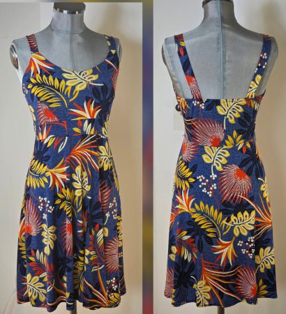 S/M 34-40 oneSize JOY'S PARIS fit & flare Sommerkleid Denim