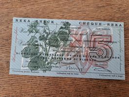 Reka-Check 5 Franken 1982 Serie I Sammlerstück