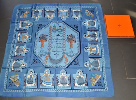 Seidenschal  Hermès Huile rafraichissante  foulard en soie
