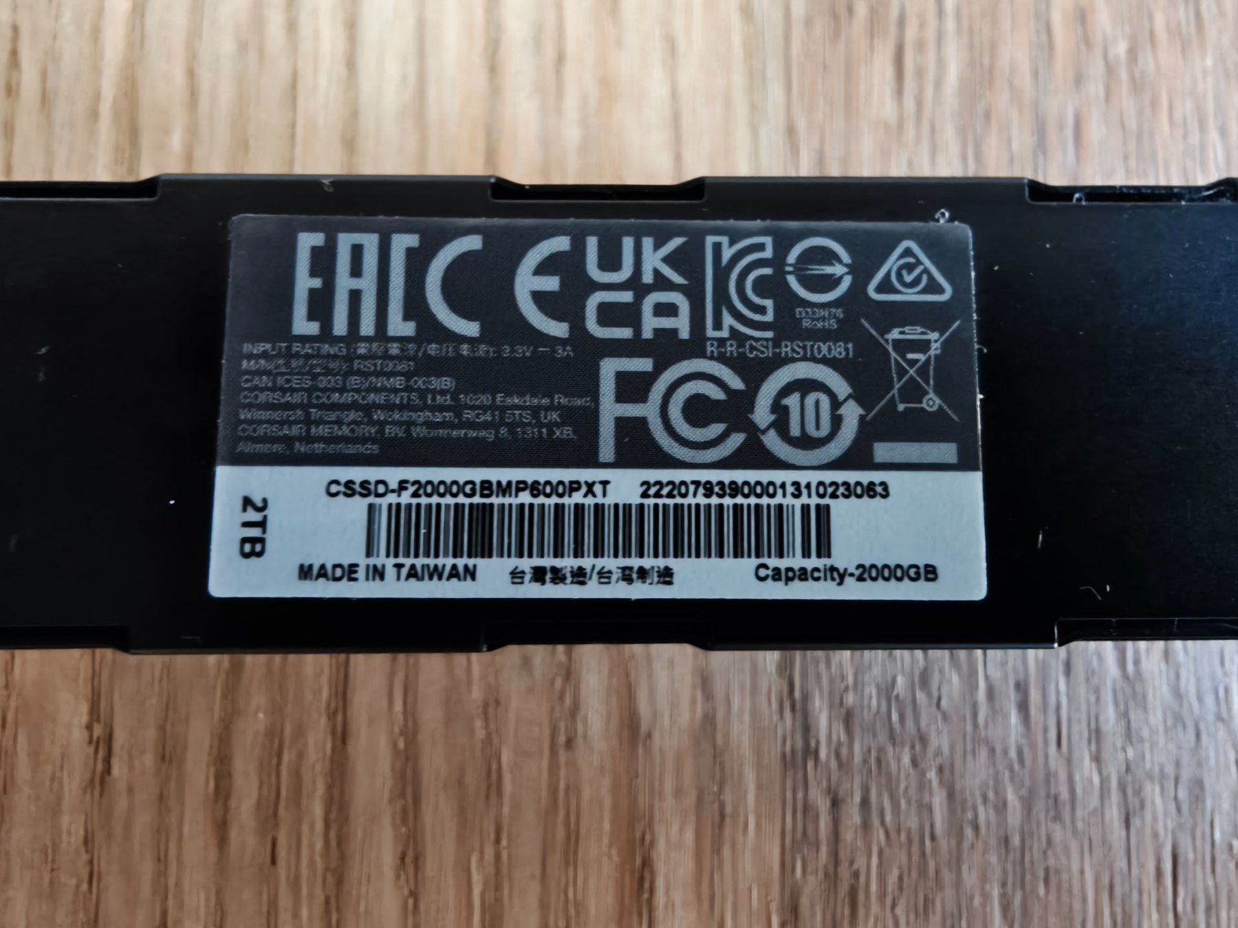 Corsair Dischi rigidi: SSD CORSAIR MP600 PRO XT 2TB – Usato da Bern venduto da SuperFlySK 1