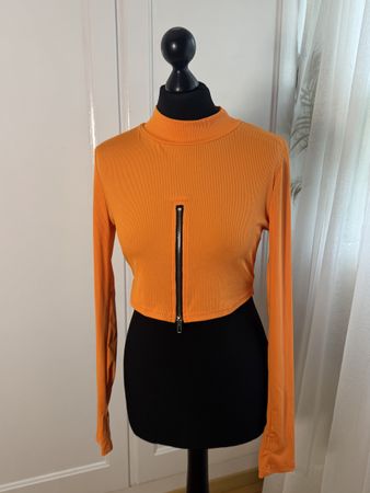 Trendiges Top mit Reissverschluss, Gr. M