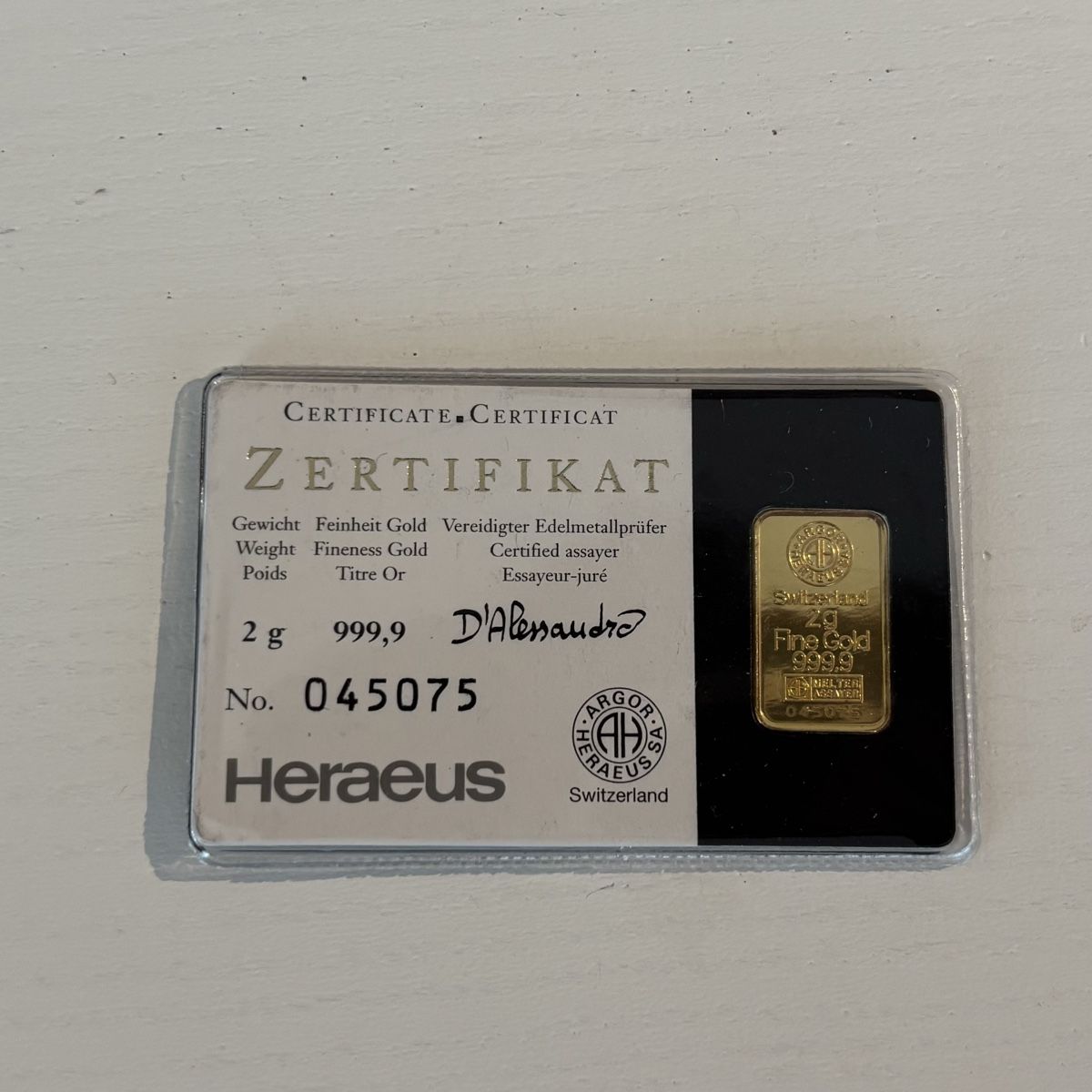 Metalli preziosi: 2g Goldbarren Heraeus Kinebar – Nuovo (secondo la descrizione) da Therwil venduto da Proxima_Centauri
