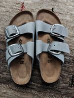 NEW Grey Birkenstock Arizona buckle sandals suede leather 40