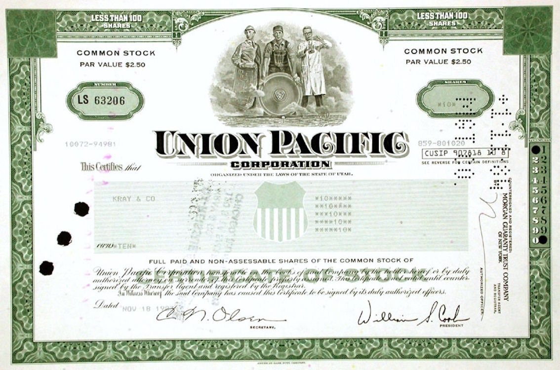 Dokumente: Union Pacific Corporation - 1981 – Gebraucht aus Solothurn von Sgasche