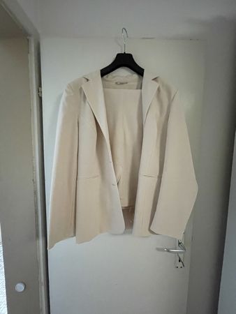 Schickes Hosen-Anzug-Set, Gr. 46  Apricot/  Creme