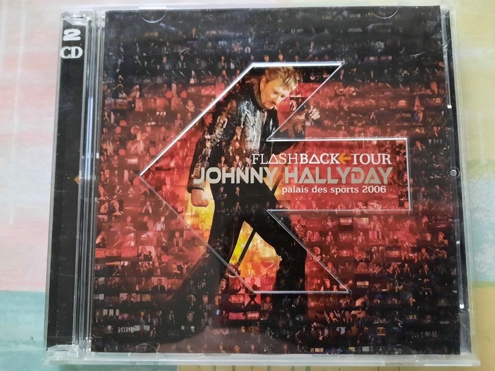 Tee-shirt Vintage JOHNNY HALLYDAY Flashback Tour 2006 - Taille XL - Occasion Très Bon état