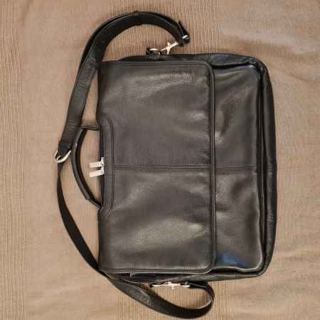 Laptop Tasche Leder Schwarz