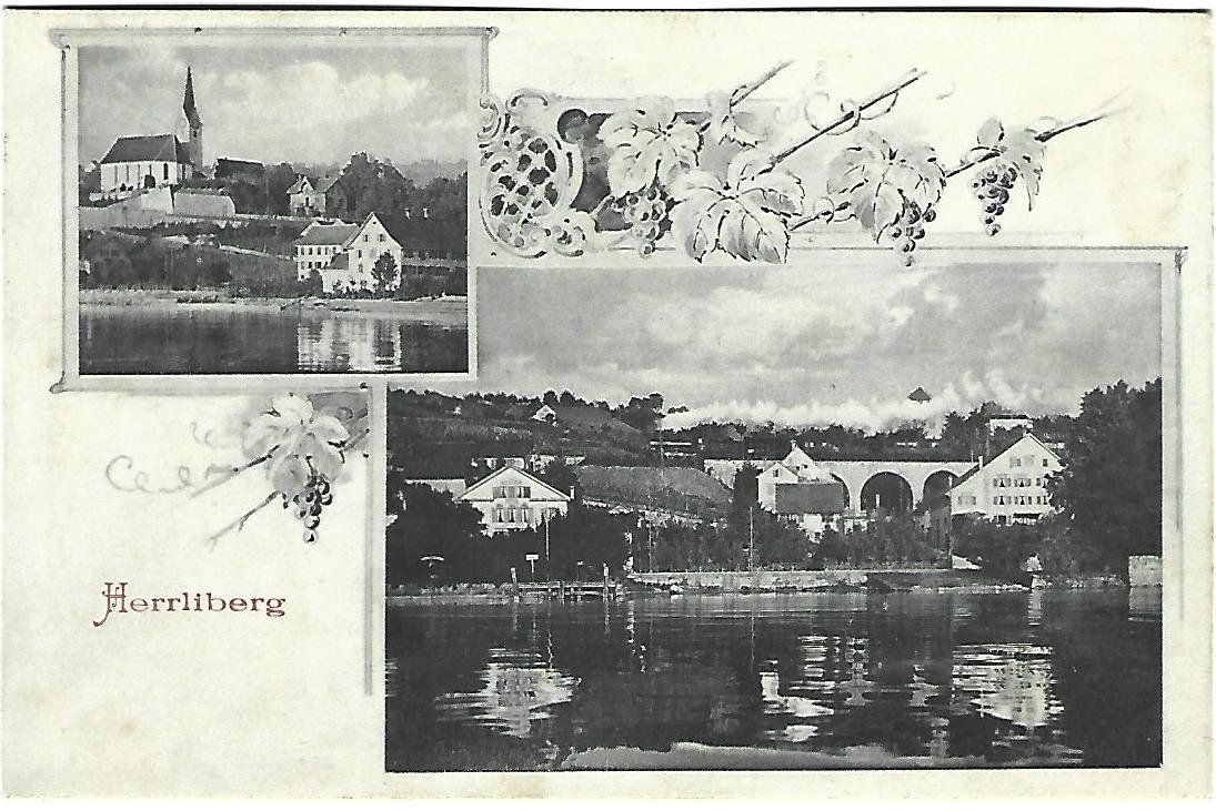 Cartoline postali: Herrliberg 2-Bildkarte – Usato da Wetzikon ZH venduto da Brulu100