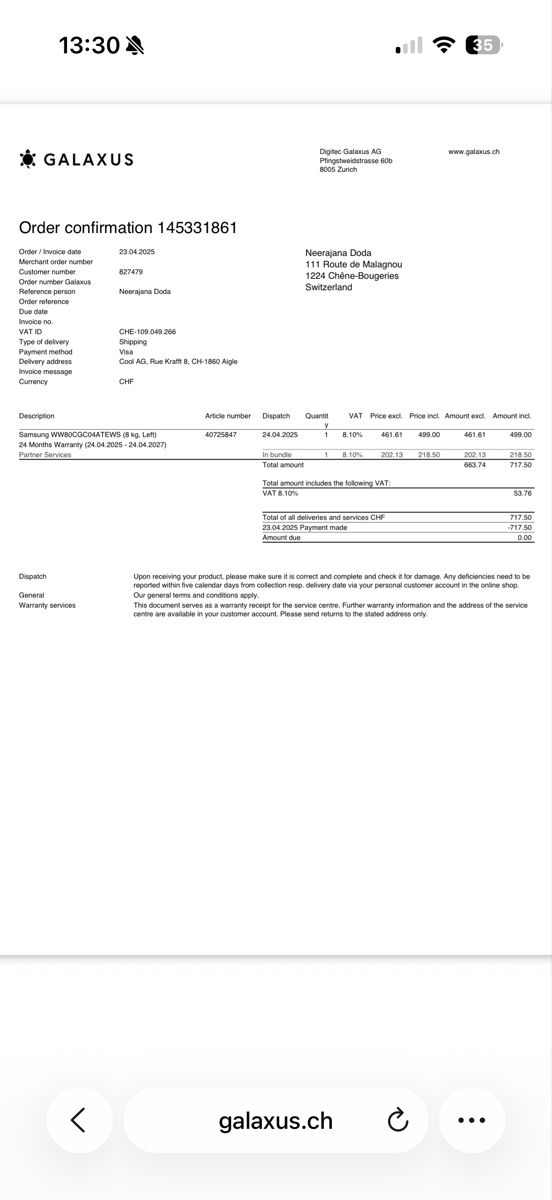 Siemens Lavatrici: Washing machine and dryer – Nuovo (secondo la descrizione) da Chêne-Bougeries venduto da nee_f2v7 6